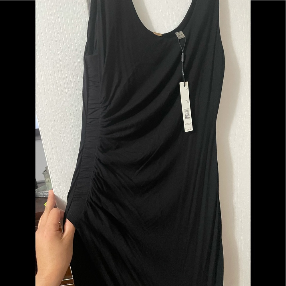 Tahari Black Ruched Side Dress